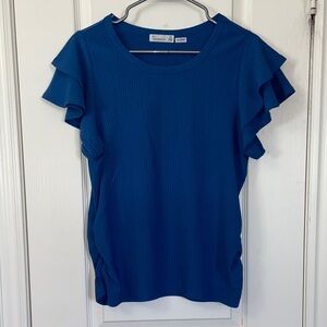 Royal Blue Ruffle Sleeve Tee